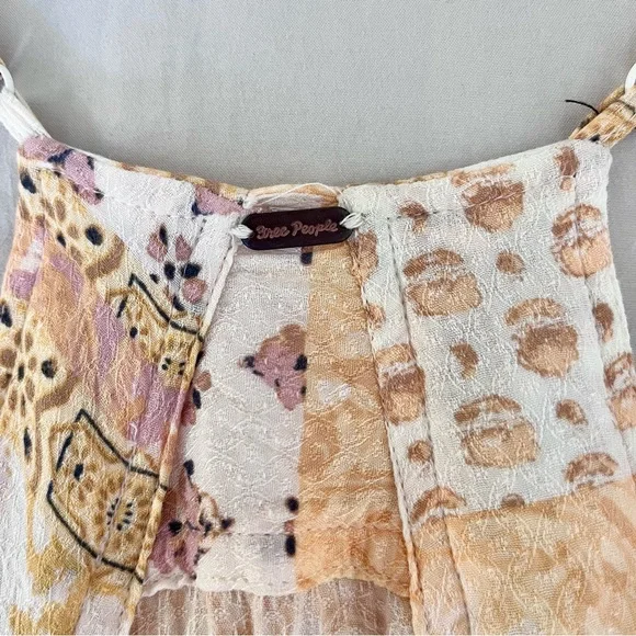 Free People Brighter Than Sunshine Tank Multi Print Ruffled Crop Top - Picture 6 of 6